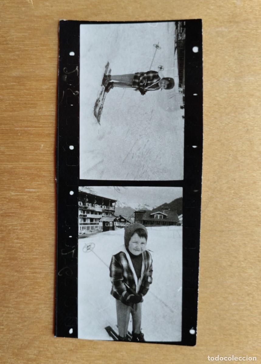 Fotograf&iacute;a antigua: Fotograf&iacute;as antiguas de un ni&ntilde;o practicando esqu&iacute;. A&ntilde;os 60