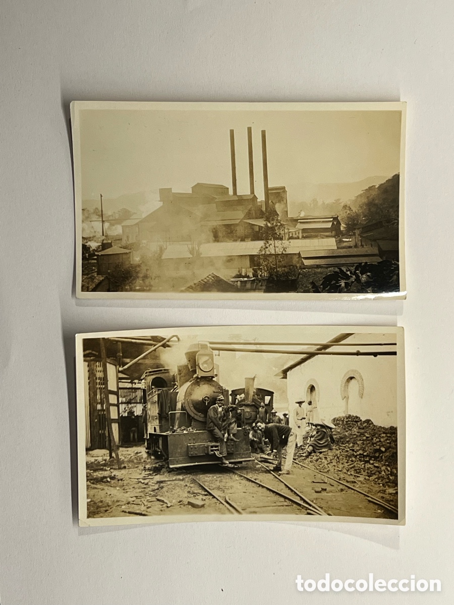 Fotograf&iacute;a antigua: SONORA Mexico (2) fotograf&iacute;a Ferrocarril, Minas d Cobre y Oro a cielo abierto (h.1930?) La Rochester