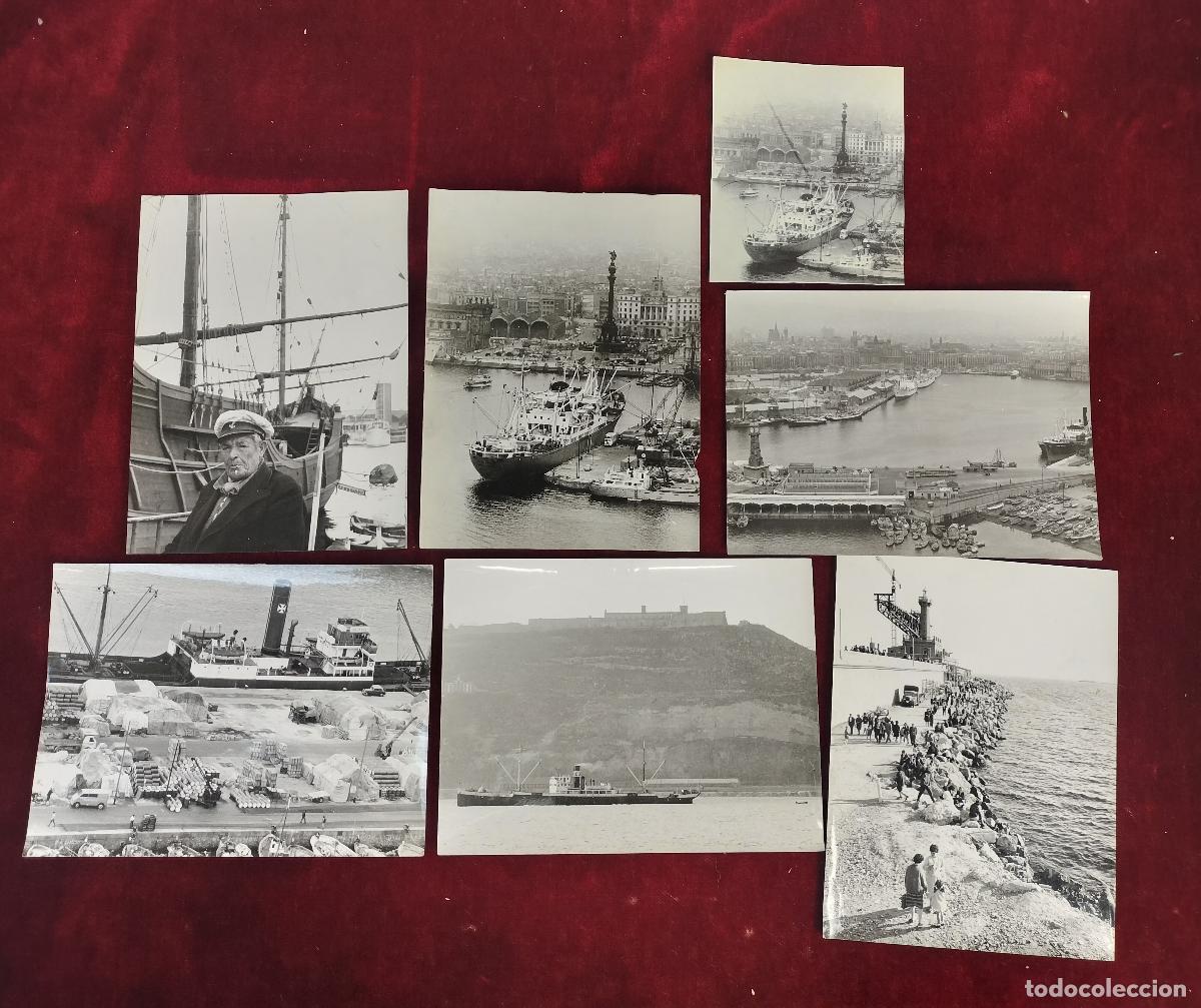 Fotograf&iacute;a antigua: LOTE DE SIETE FOTOGRAF&Iacute;AS NAUTICAS. PUERTO DE BARCELONA. ESPA&Ntilde;A. A&Ntilde;OS 1950-60
