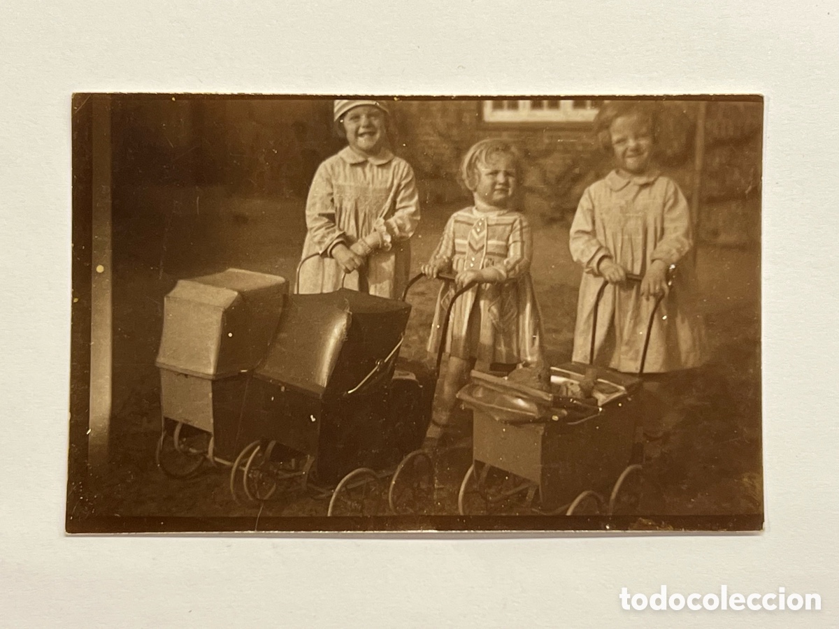 Antique Photography: NI&Ntilde;OS Y JUGUETES.. Fotograf&iacute;a Tres ni&ntilde;as con su carritos y mu&ntilde;ecas&hellip; (h.1910?)