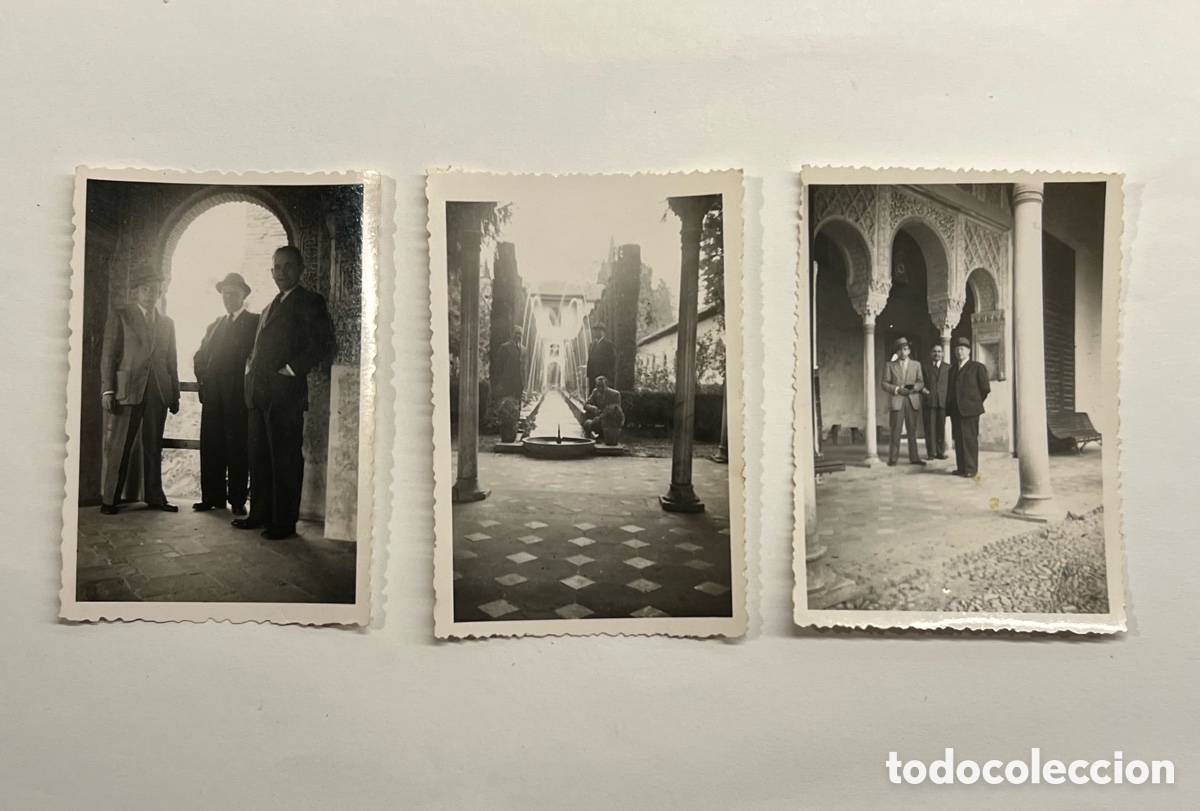Fotograf&iacute;a antigua: GRANADA (3) fotograf&iacute;as, Valencianos de visita por la Alhambra.. (h.1930?)