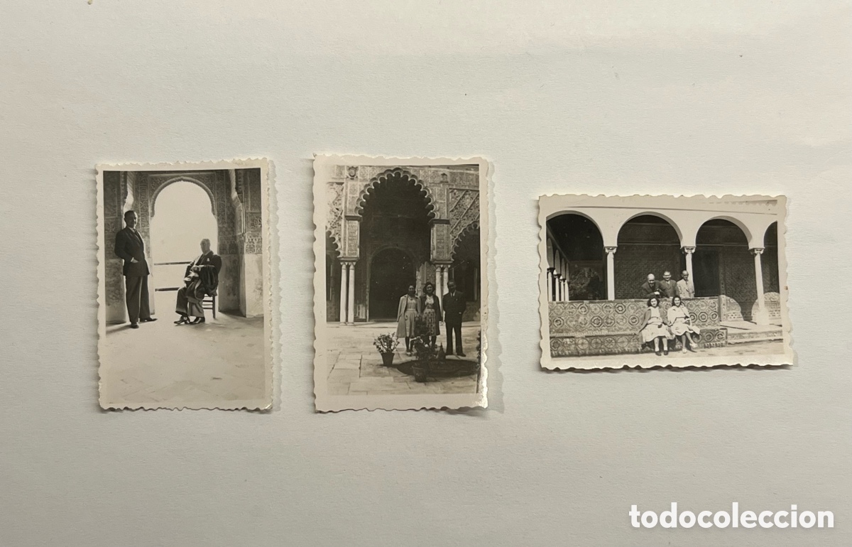 Fotograf&iacute;a antigua: GRANADA (3) fotograf&iacute;as, Valencianos de visita por la Alhambra.. (h.1930?)