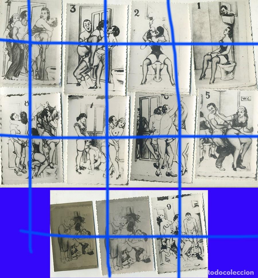 Fotograf&iacute;a antigua: SERIE COMPLETA DE 10 FOTOGRAFIAS DE DIBUJOS EROTICOS EN LA PENSION A&Ntilde;OS 20