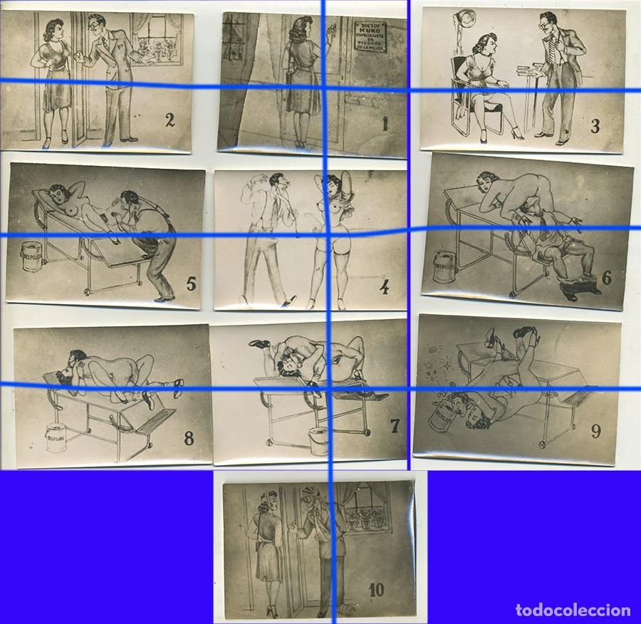 Fotograf&iacute;a antigua: SERIE COMPLETA DE 11 FOTOGRAFIAS DE DIBUJOS EROTICOS EL DOCTOR KUKO A&Ntilde;OS 20