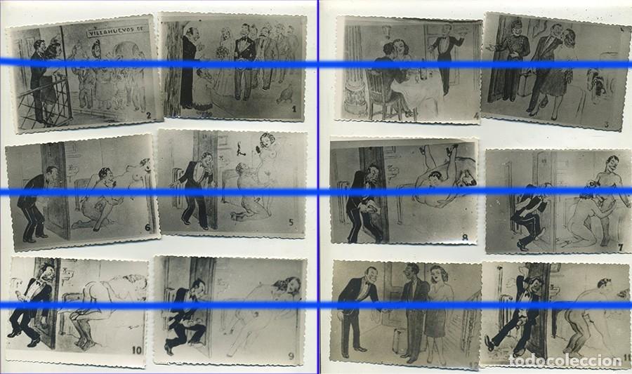 Fotograf&iacute;a antigua: SERIE COMPLETA DE 12 FOTOGRAFIAS DE DIBUJOS EROTICOS VIAJE DE NOVIOS A&Ntilde;OS 20
