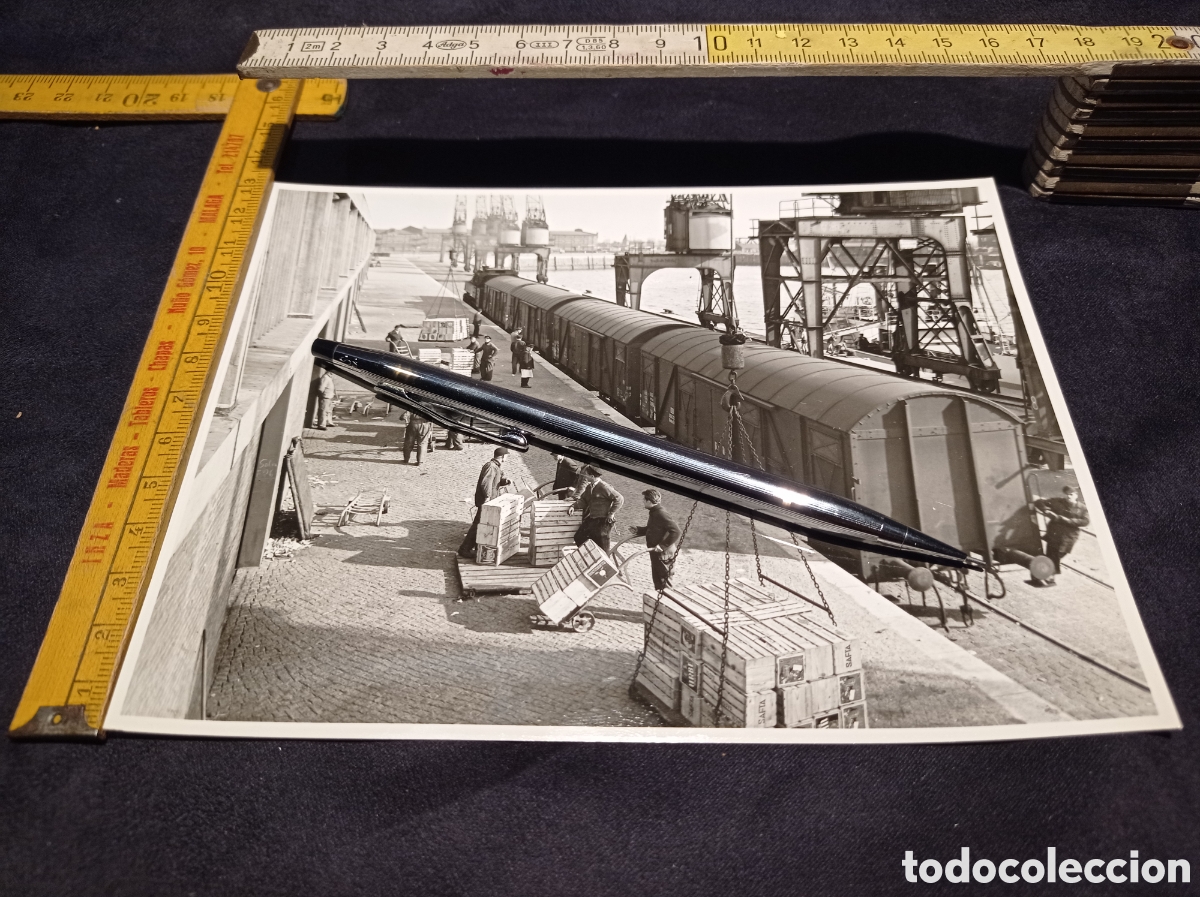 Fotograf&iacute;a antigua: ANTIGUA FOTOGRAF&Iacute;A ESTIBADORES PUERTO DE HAMBURGO 1&ordf; MITAD S. XX