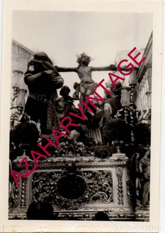 Fotograf&iacute;a antigua: SEMANA SANTA SEVILLA, ANTIGUA FOTOGRAFIA MISTERIO DE LA EXALTACION, 105X75MM