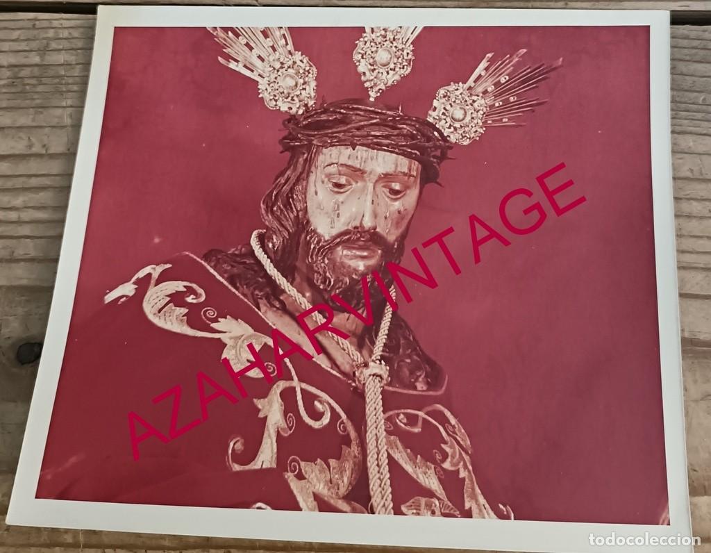 Antique Photography: SEMANA SANTA SEVILLA, ANTIGUA FOTOGRAFIA CRISTO DE LA SALUD Y BUEN VIAJE, SAN ESTEBAN, 125X105MM
