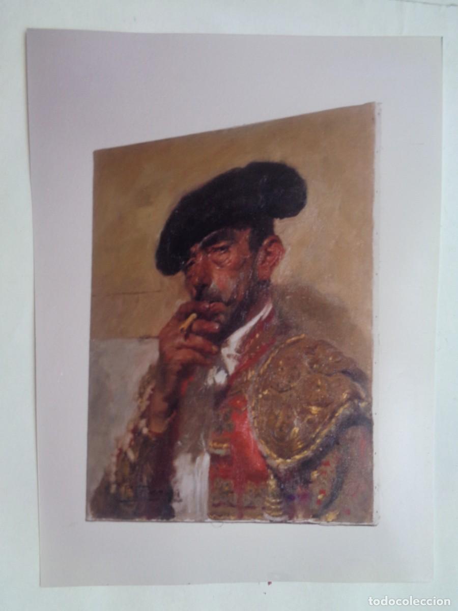 Fotograf&iacute;a antigua: FOTO DE UNA PINTURA DE RESSENDI : TORERO FUMANDO .... 15 X 20 CM