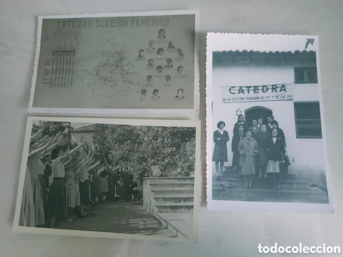 Fotograf&iacute;a antigua: Tres fotos Catedra secci&oacute;n femenina Vega de Liebana