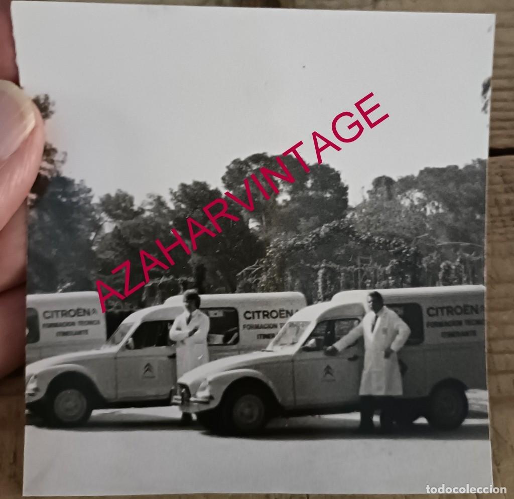 Fotograf&iacute;a antigua: ANTIGUA FOTOGRAFIA FLOTA COCHES FORMACION TECNICA ITINERANTE DE RENAULT, 100X105MM