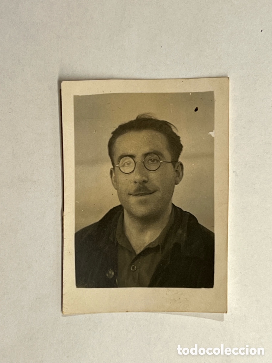 Fotograf&iacute;a antigua: FOTOMATON.. Guerra Civil ? el joven Fernando Colomer a su amadisima Mercedes.. firmada