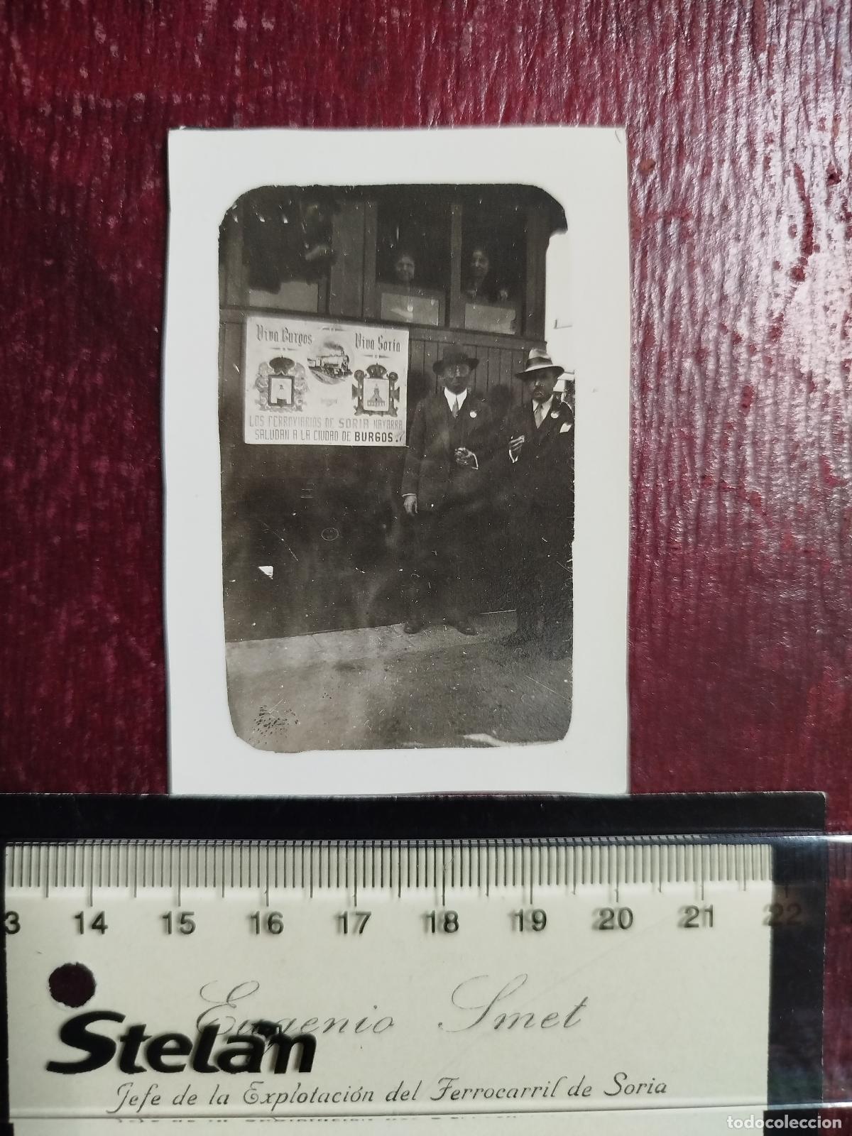 Photographie ancienne: FOTO ORIGINAL 1929 INAUGURACI&Oacute;N FERROCARRIL BURGOS SORIA / L&Iacute;NEA SANTANDER MEDITERR&Aacute;NEO