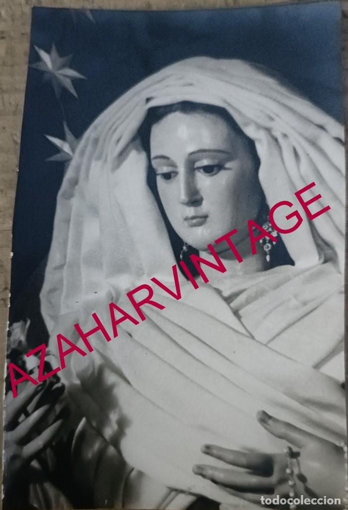 Fotograf&iacute;a antigua: SEMANA SANTA ALBAIDA DEL ALJARAFE, VIRGEN DE LOS DOLORES EN SU SOLEDAD, 58X88MM