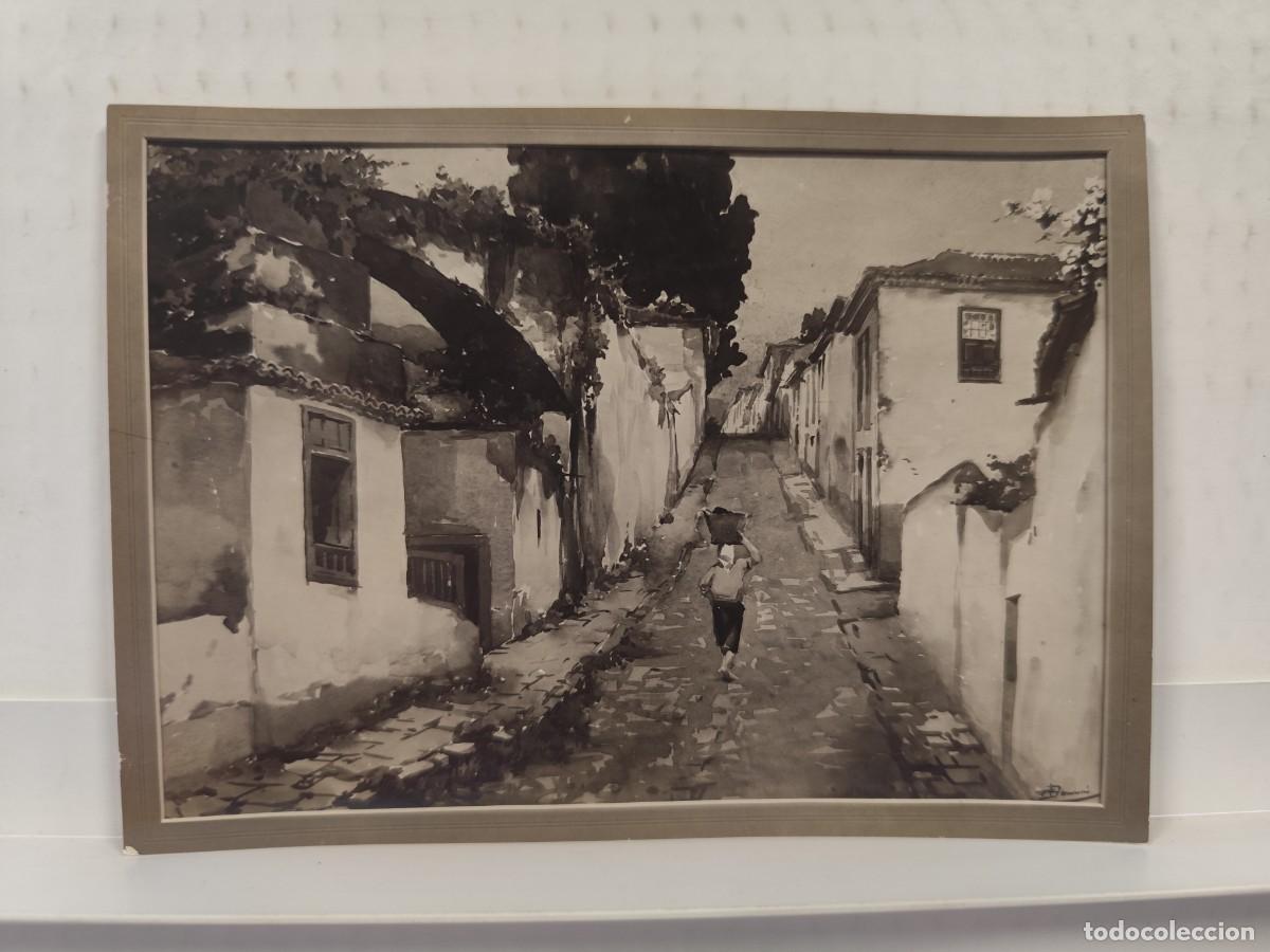Fotograf&iacute;a antigua: FOTO EXPOSICION AGRUPACION ACUARELISTAS CATALANES, LA CALLE DEL CASTA&Ntilde;O, Francisco Bonn&iacute;n Guer&iacute;n