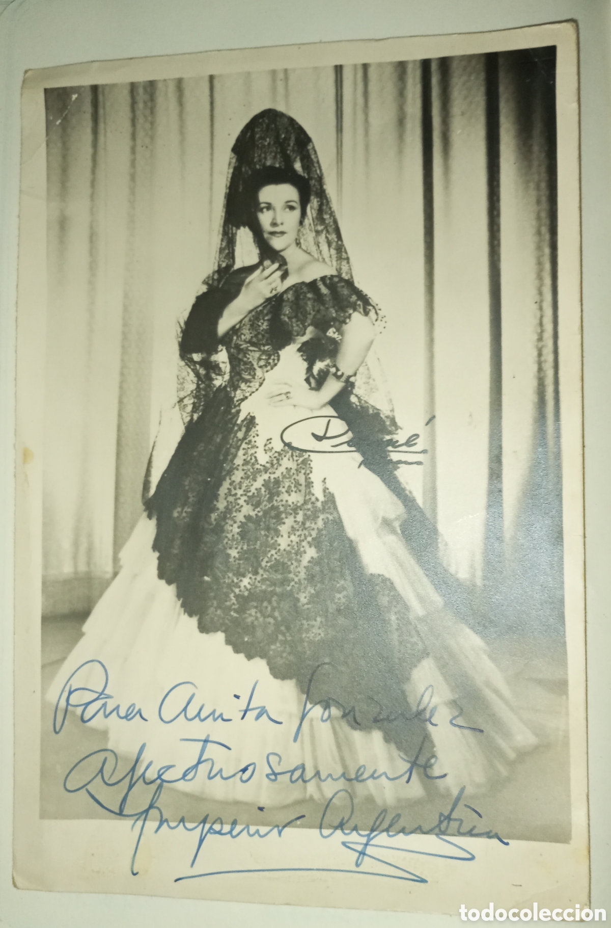 Fotograf&iacute;a antigua: Fotograf&iacute;a original de Imperio Argentina firmada y dedicada