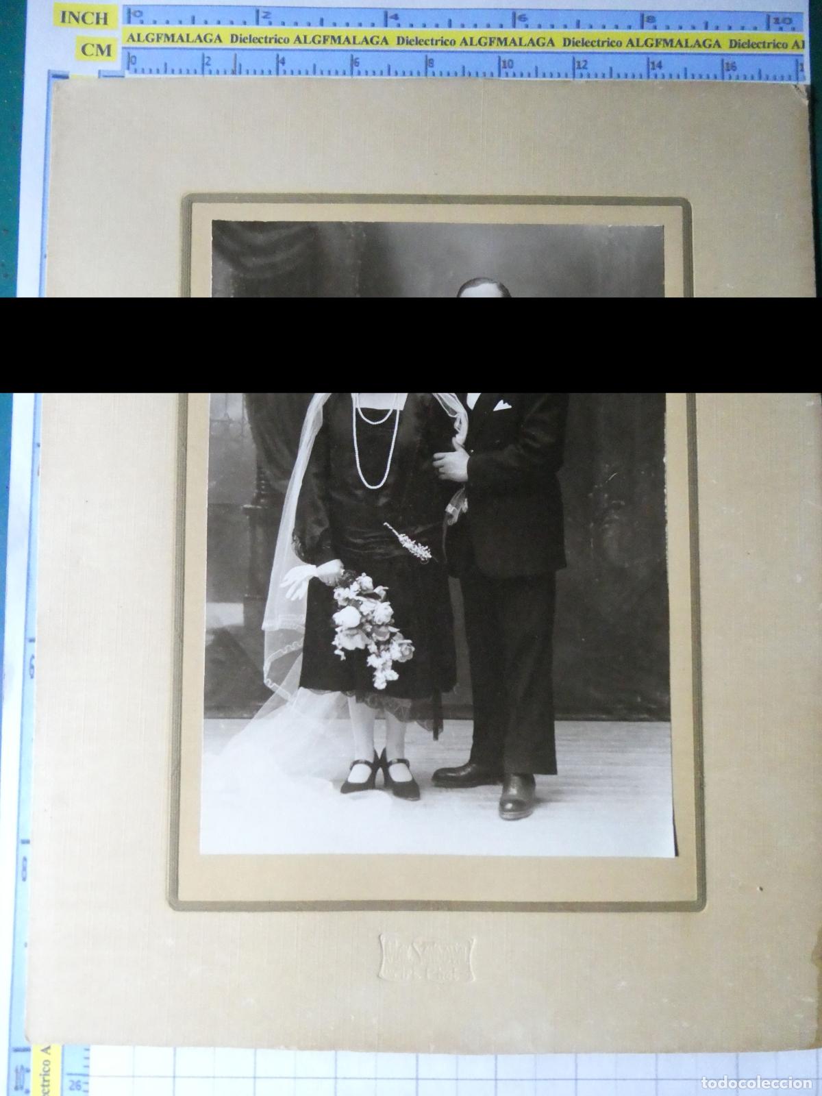 Fotografia antica: ANTIGUA FOTO FOTOGRAF&Iacute;A EN CART&Oacute;N. FOT&Oacute;GRAFO MAX SANDOVAL. MURCIA. MAX SANDOVAL BODA NOVIA. 1120