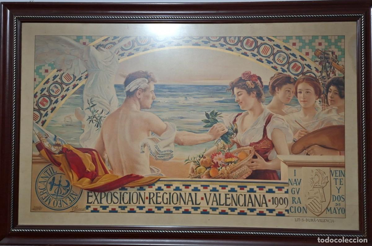 Fotografia antiga: Litograf&iacute;a original exposici&oacute;n regional de Valencia 1909
