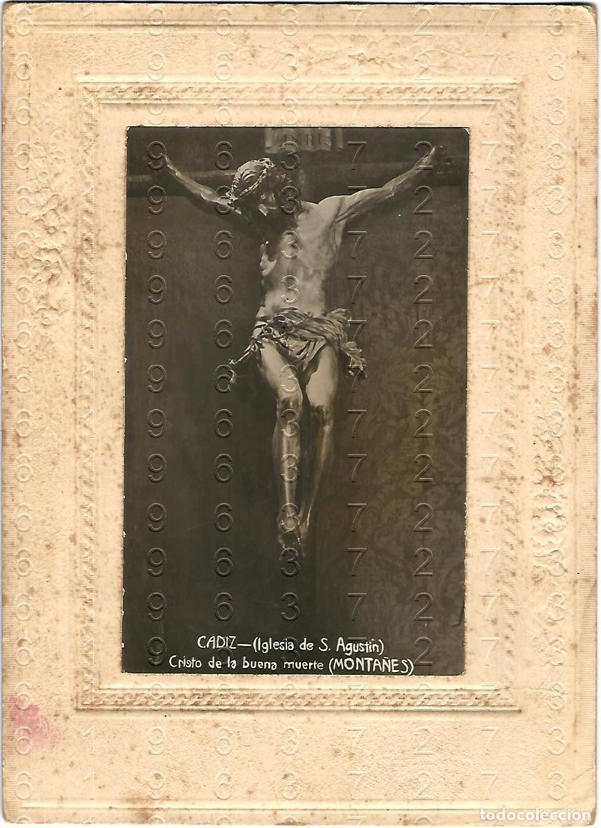 Fotograf&iacute;a antigua: CADIZ CRISTO DE LA BUENA MUERTE IGLESIA DE SAN AGUSTIN FOTOGRAFIA ANTIGUA 14X8 LA FOTO B70