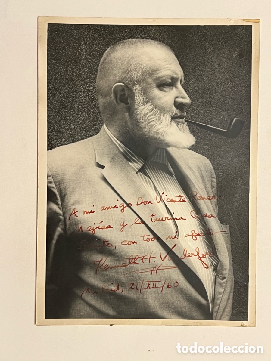 Fotograf&iacute;a antigua: VANDERFORD, el doble de Hemingway. Aut&oacute;grafo original. La historia del exesp&iacute;a.. (a.1960)