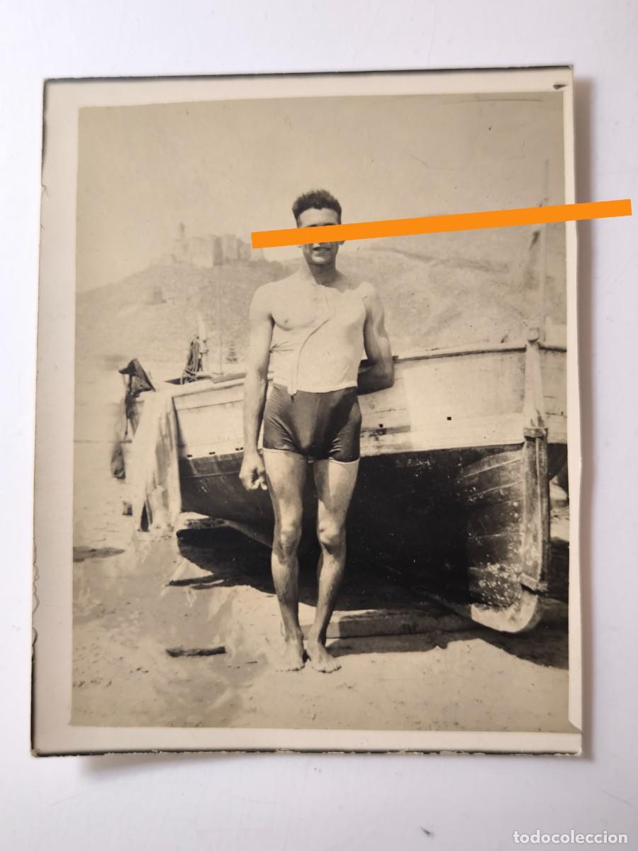 Fotografia antica: Antigua fotograf&iacute;a. Chico en ba&ntilde;ador.