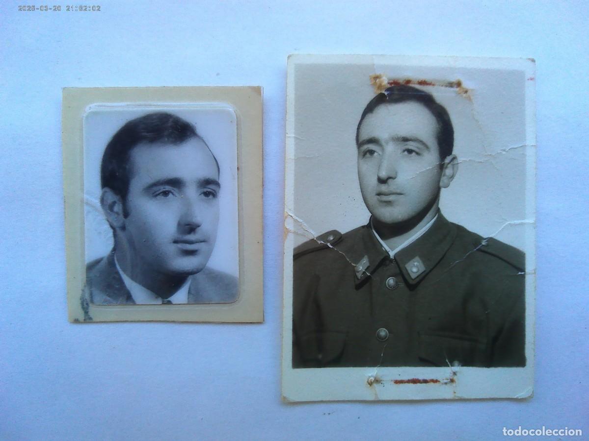 Fotografia antiga: LOTE DE 2 FOTOS DE CARNET DEL MISMO INDIVIDUO, DE CIVIL Y DE MILITAR
