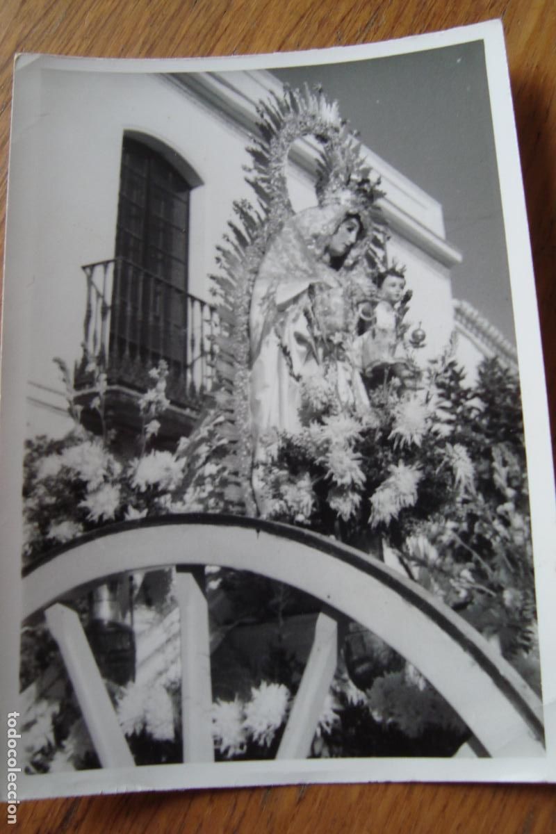 Fotograf&iacute;a antigua: ANTIGUA FOTOGRAFIA VIRGEN DE LA ESTRELLA EN ROMERIA. VALENCINA DE LA CONCEPCION? SEVILLA