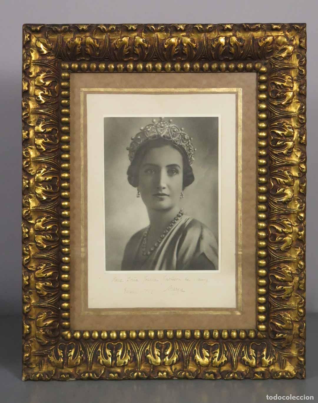 Fotograf&iacute;a antigua: FOTOGRAFIA. Mar&iacute;a de las Mercedes de Borb&oacute;n y Orleans CON LA TIARA RUSA. AUTOGRAFIADA ESTORIL 1948