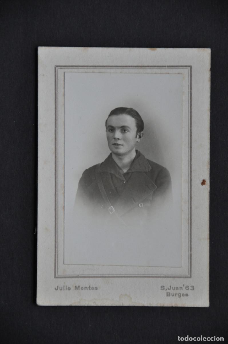 Photographie ancienne: FOTOGRAF&Iacute;A DE UN MILITAR POR JULIO MONTES - CALLE SAN JUAN 63 (BURGOS)