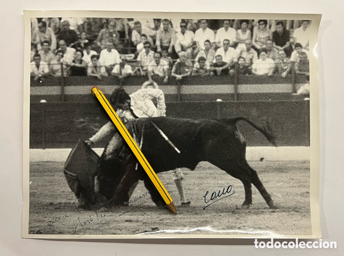 Fotografia antiga: JOS&Eacute; MARI MANZANARES. Torero&hellip; Plaza de Toros.. Aut&oacute;grafo original.. CANO, fot&oacute;grafo (h.1970?)
