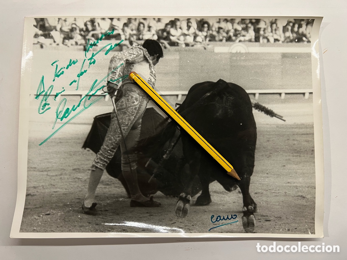 Fotograf&iacute;a antigua: TOROS ALICANTE. Cano, Canito, fotograf&iacute;a PACO CAMINO, Genio y figura, aut&oacute;grafo dedicatoria