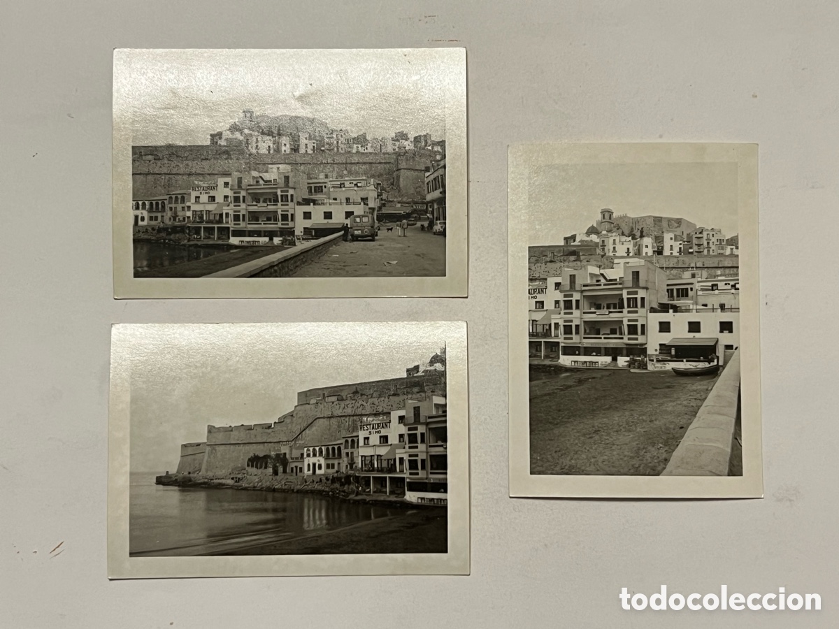 Fotograf&iacute;a antigua: PE&Ntilde;&Iacute;SCOLA (3) fotograf&iacute;as vistas parciales a los pies de la muralla&hellip; (h.1970?)
