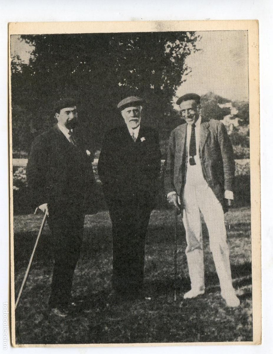 Fotografia antica: Pablo Iglesias, Fernando de los R&iacute;os y Juli&aacute;n Besteiro, Grupo sindical socialista de Artes Gr&aacute;ficas