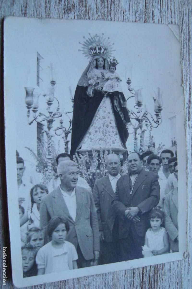 Fotograf&iacute;a antigua: ANTIGUA FOTOGRAFIA PROCESION VIRGEN DEL ROSARIO. FIESTA DE BURGUILLOS SEVILLA A&Ntilde;OS 60.