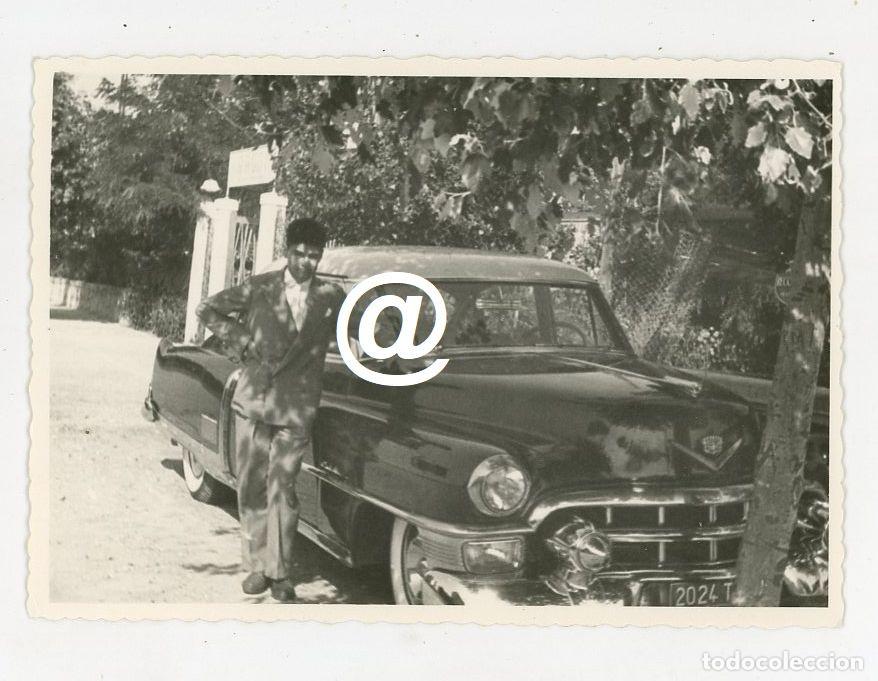 Fotograf&iacute;a antigua: FOTO COCHE CADILLAC MATRICULA FRANCESA VENEZIA LIDO ITALIA A&Ntilde;O 1953
