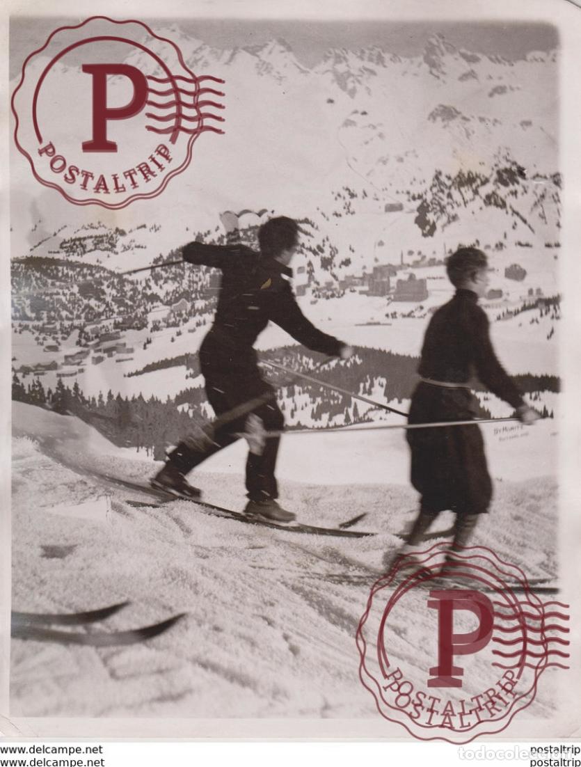 Fotograf&iacute;a antigua: SKI-ING AT PICCADILLY CIRCUS LONDRES 26* 20 CM Fonds Victor FORBIN 1864-1947