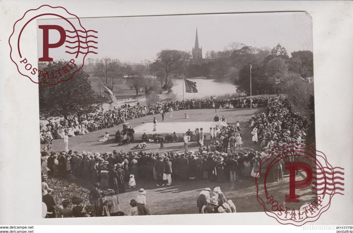 Fotograf&iacute;a antigua: STRATFORD LONDON SHAKESPEARE CELEBRATIONS OLD ENGLISH GAMES 16*12CM Fonds Victor FORBIN 1864-1947