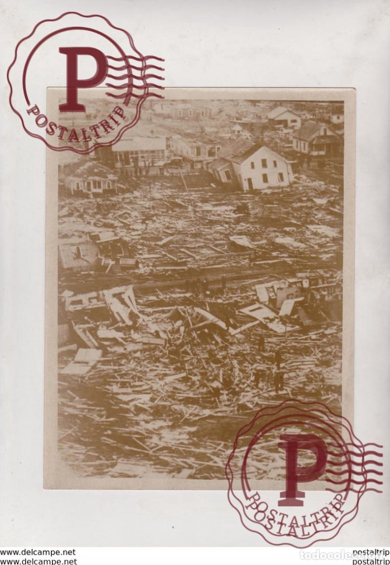 Photographie ancienne: PRINCETOWN INDIANA CYCLONE TORNADO WEST FRANKFORT 21*16CM Fonds Victor FORBIN 1864-1947