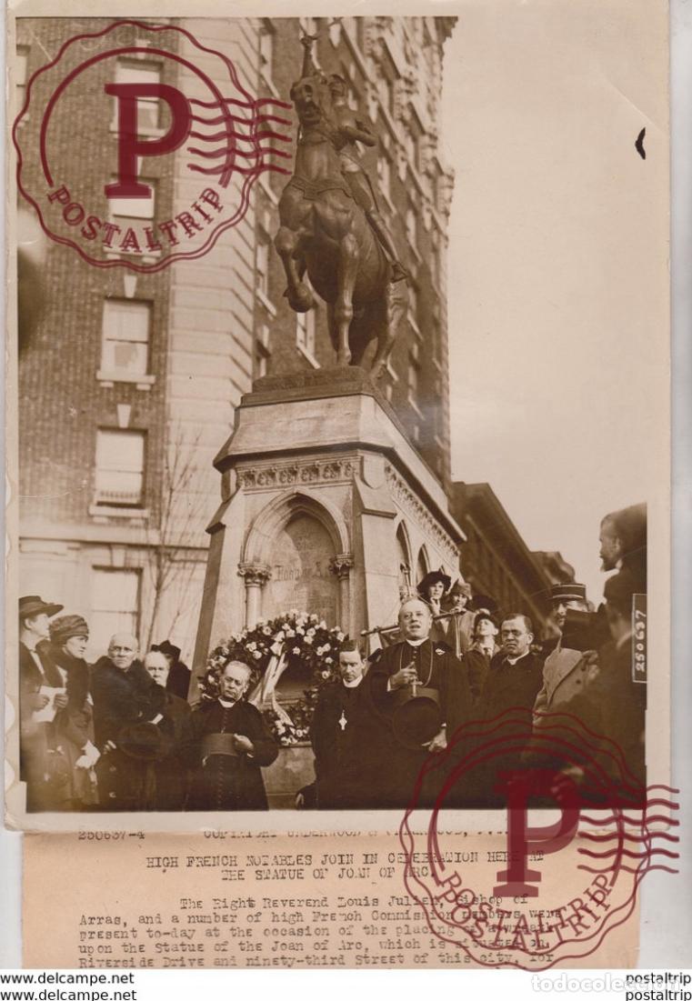 Antique Photography: PASSED BY MILITARY CENSOR STATIE JEAN DARC LOUIS JULIEN BISHOP OF ARRAS RIVERSIDE 25*20CM Fonds Vic