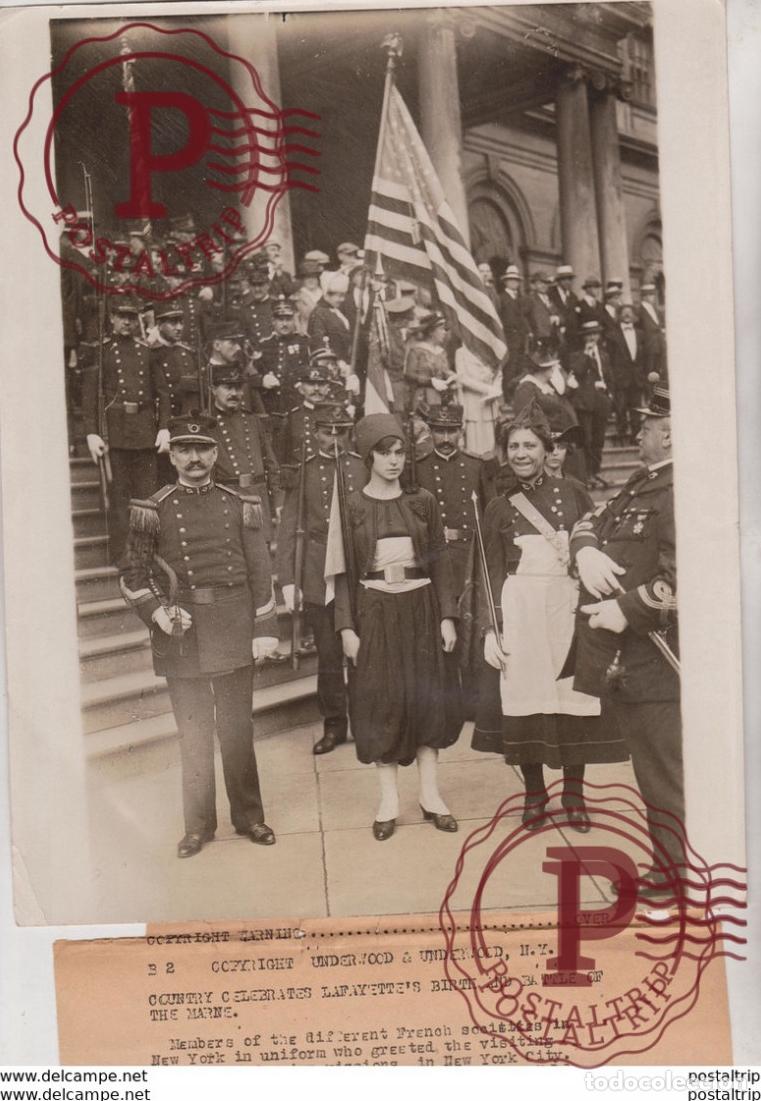 Antique Photography: BATTLE OF THE MARNE LAFAYETTES BIRTH NEW YORK CITY MARSHAL JOFFRE 25*20CM Fonds Victor FORBIN 186