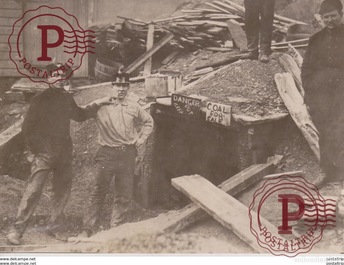 Antique Photography: PITTSBURG CHARBON COAL FOR SALE MINE MINA MINERIA, MINIERE, MIJNBOUW, BERGBAU 18*13CM Fonds Victor