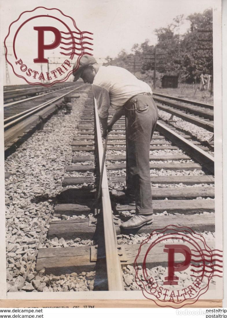 Antique Photography: THE LONELY TRACK WALKER RAILROAD CHEMIN DE FER 20*15CM Fonds Victor FORBIN 1864-1947
