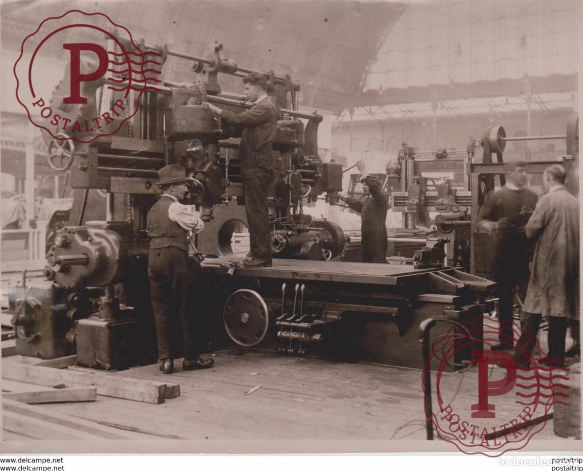 Antique Photography: OLYMPIA GIANT STEEL PLANING MACHINE ENGLAND HALIFAX RUGBY 21*16M Fonds Victor FORBIN 1864-1947