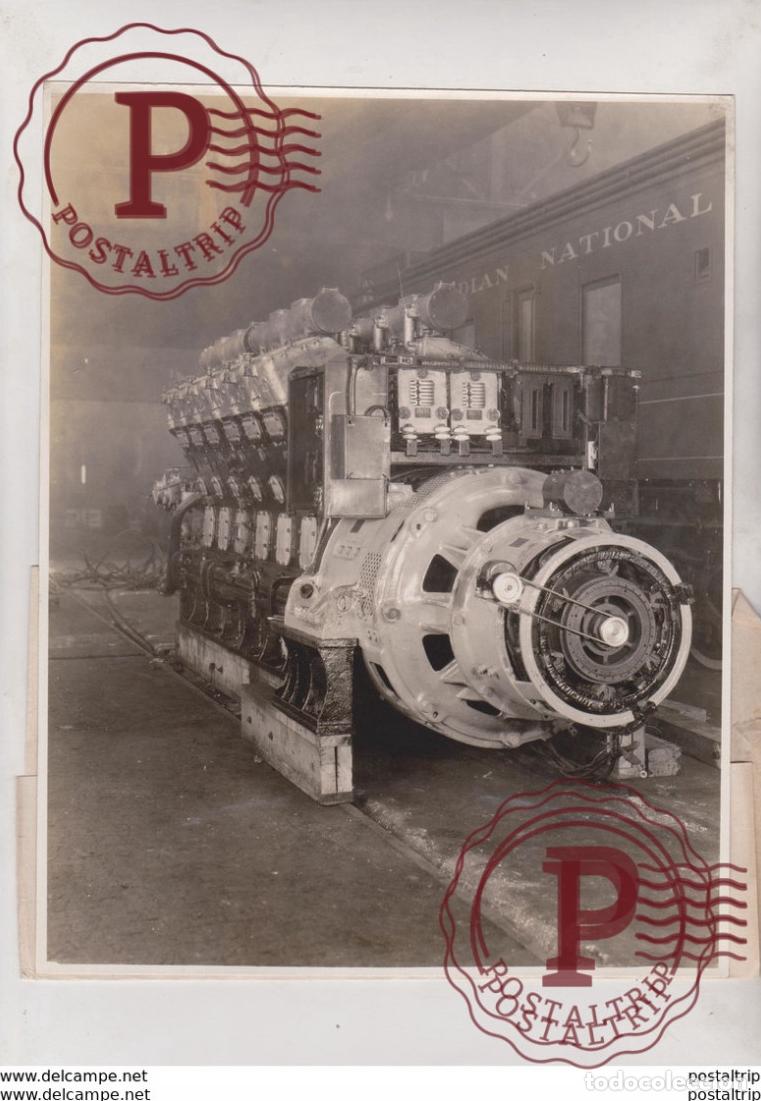 Antique Photography: OIL ELECTRIC LOCOMOTIVE CANADIAN NATIONAL RAILWAYS 24*19 CM Fonds Victor FORBIN 1864-1947