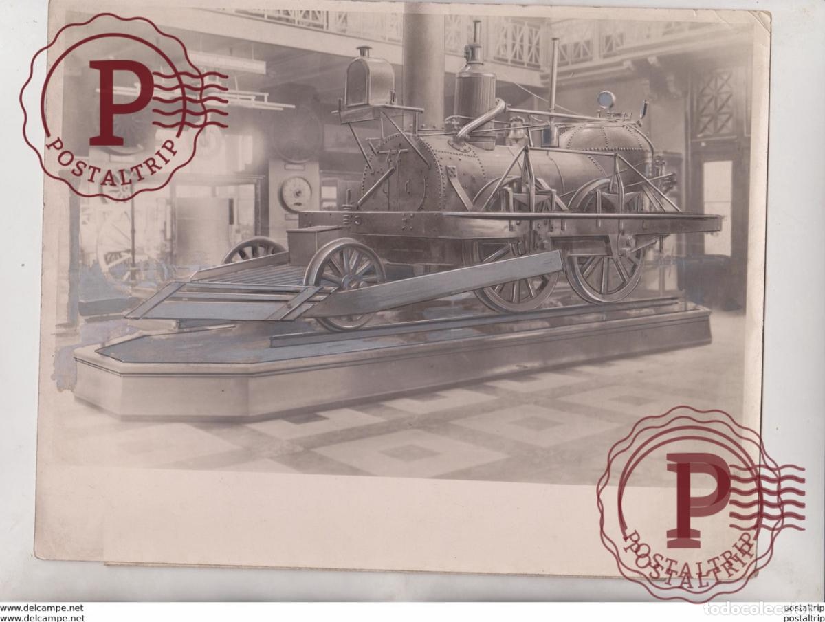 Alte Fotografie: INFANCY TO GIANTHOOD JOHN BULL FROM ENGLAND CAMDEN AMBOY RAILROAD RAILWAYS 24*19 CM Fonds Victor FO