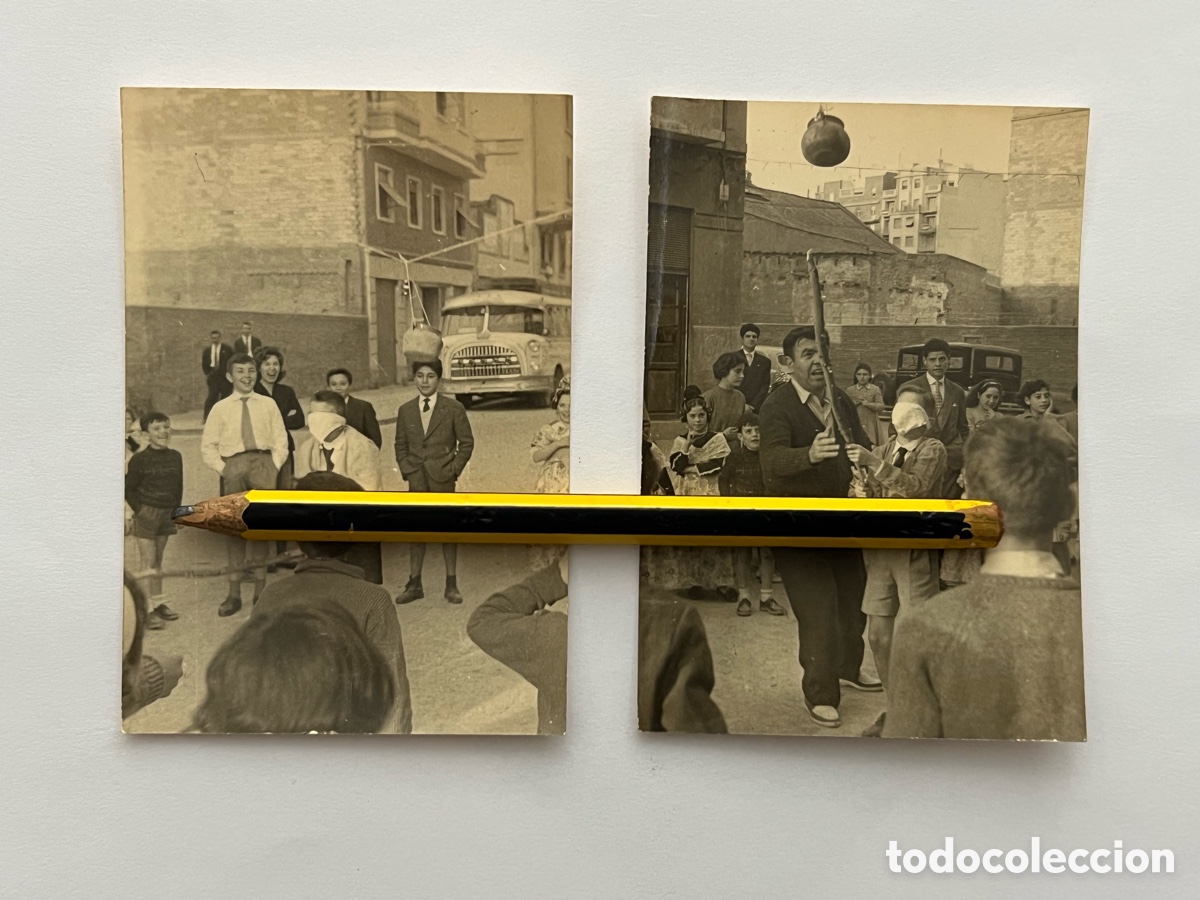 Fotograf&iacute;a antigua: FALLAS.. Juegos populares para los m&aacute;s peque&ntilde;os. Cuca&ntilde;as en la calle (2) Fotograf&iacute;as (h.1960?)