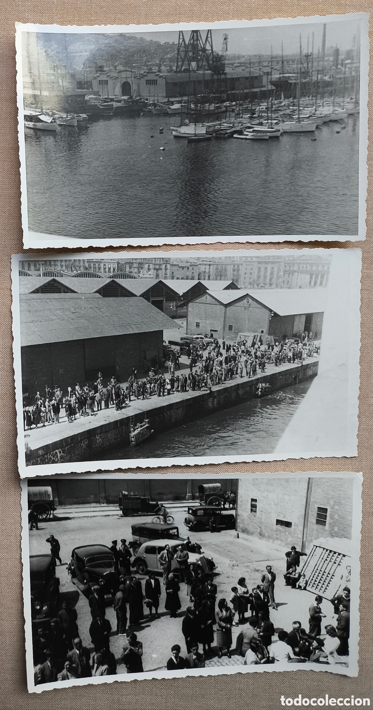 Fotograf&iacute;a antigua: BARCELONA PUERTO TINGLADOS FOTOGRAF&Iacute;A LOTE 3 PORT VELL C. 1955
