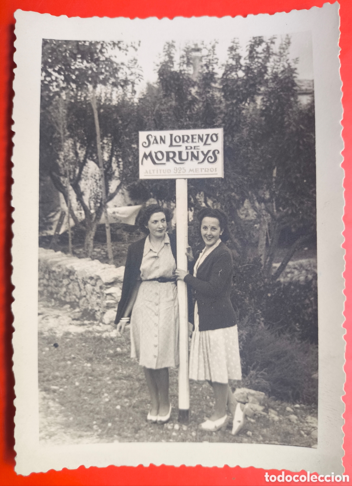 Fotograf&iacute;a antigua: SANT LLOREN&Ccedil; DE MORUNYS CARTELL DONES FOTOGRAF&Iacute;A SOLSON&Egrave;S LLEIDA C. 1955