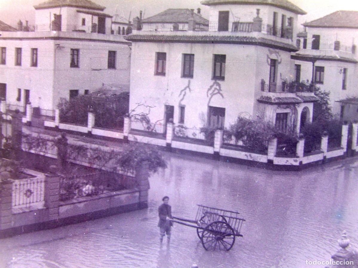 Alte Fotografie: CLICH&Eacute;, NEGATIVO EN CELULOIDE. 9X6 CM. SEVILLA, INUNDACION. A&Ntilde;OS 30 O 40 O 50
