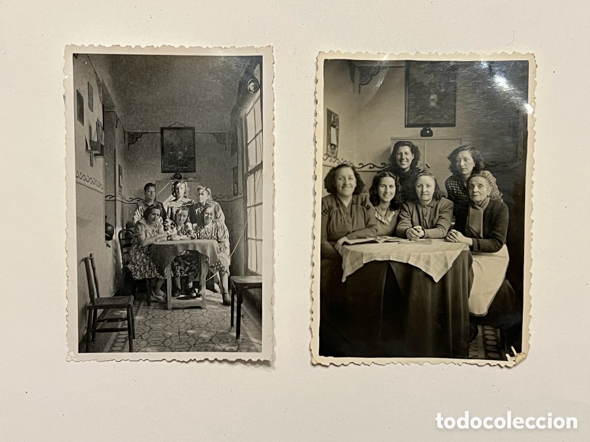 Fotograf&iacute;a antigua: SALAMANCA (2) Fotograf&iacute;as Mujeres en el Sal&oacute;n de estar&hellip; Mes de Verano y Mes de invierno (h.1945?)